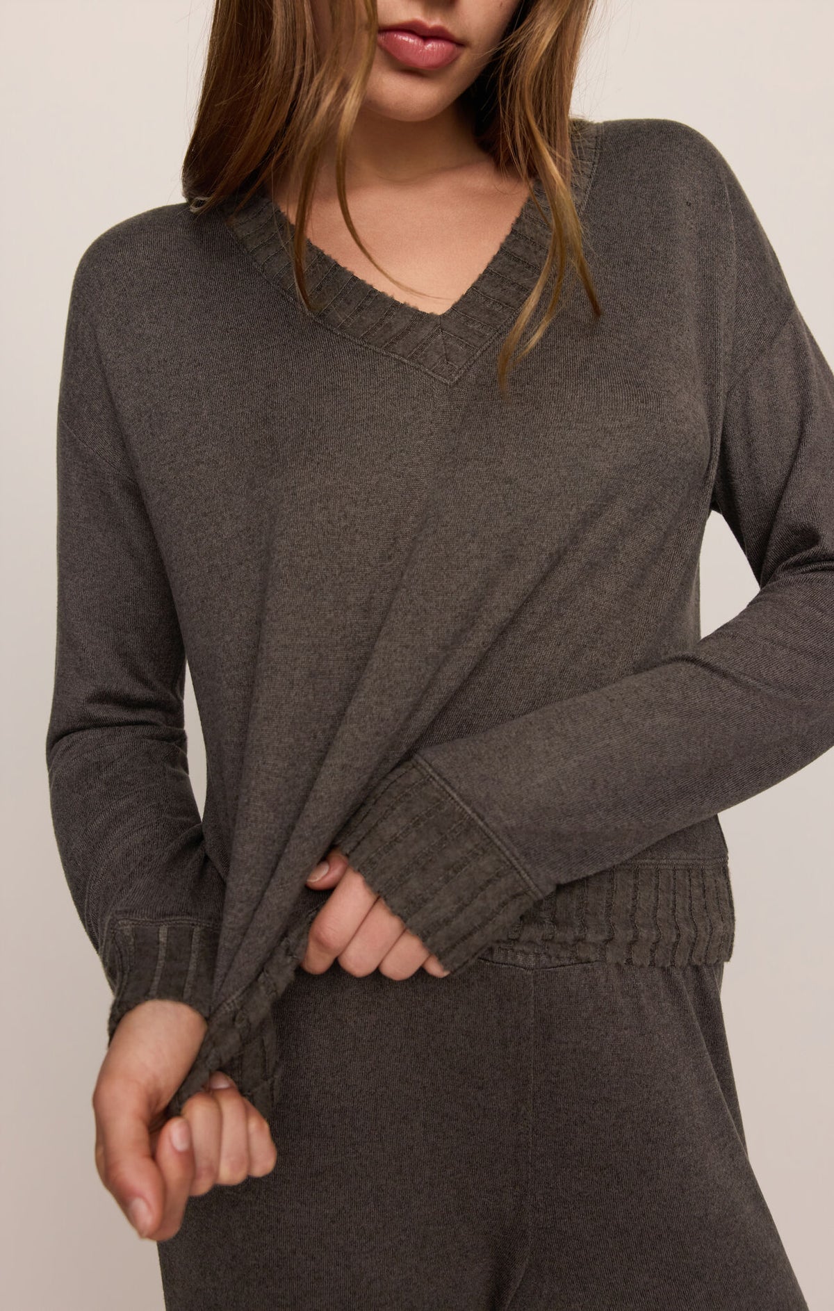 Courtney LS Top - Cocoa Bean-Z Supply-Happy on Main