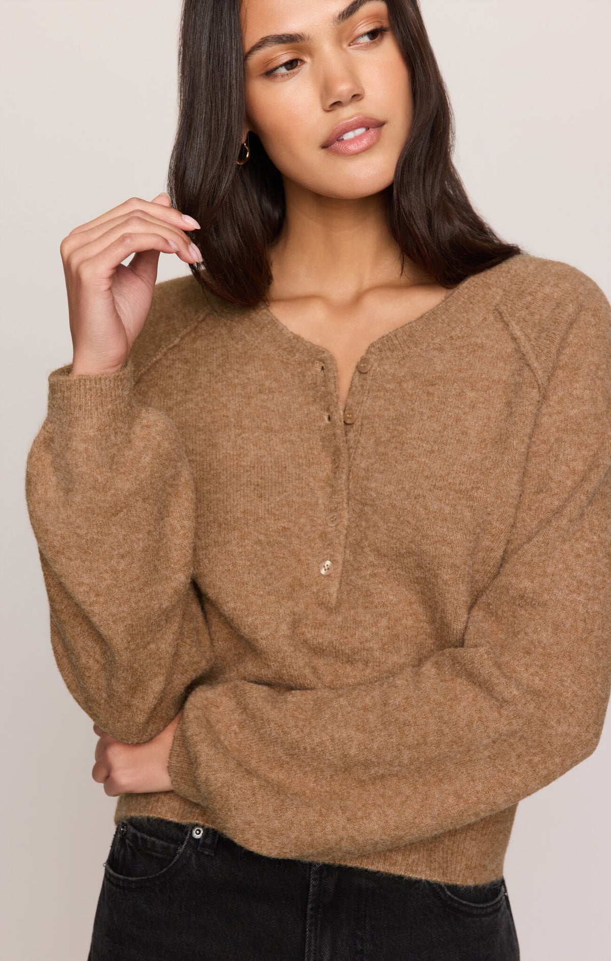 Westmont Henley Sweater - Golden Caramel-Z Supply-Happy on Main