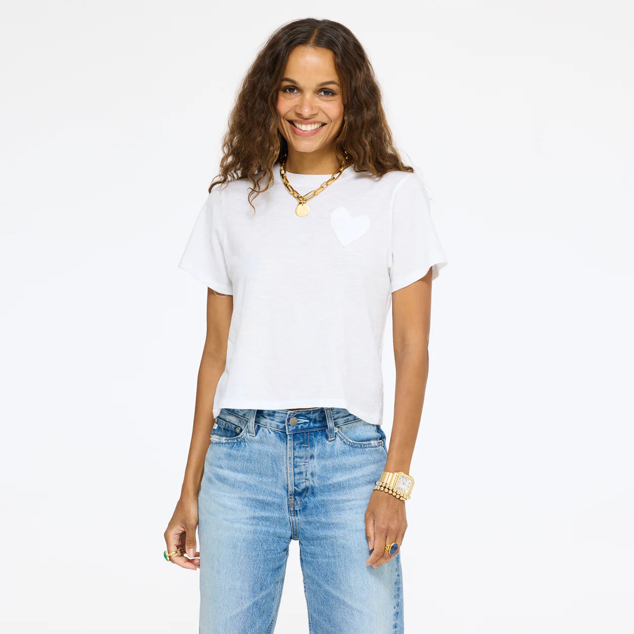 Slub Tee - White-Kerri Rosenthal-Happy on Main
