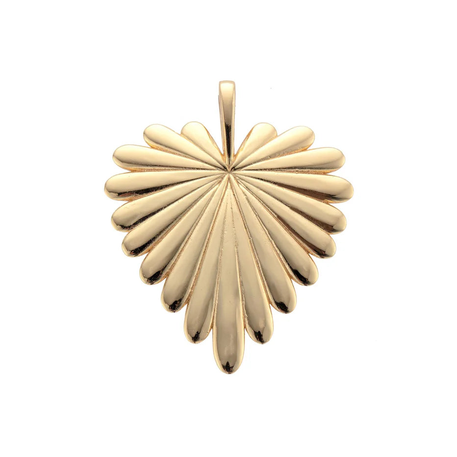 LOVE Full-Heart Pendant - Gold / 18" Drawn Link Chain-Jane Win-Happy on Main