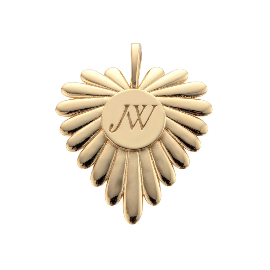 LOVE Full-Heart Pendant - Gold / 18" Drawn Link Chain-Jane Win-Happy on Main