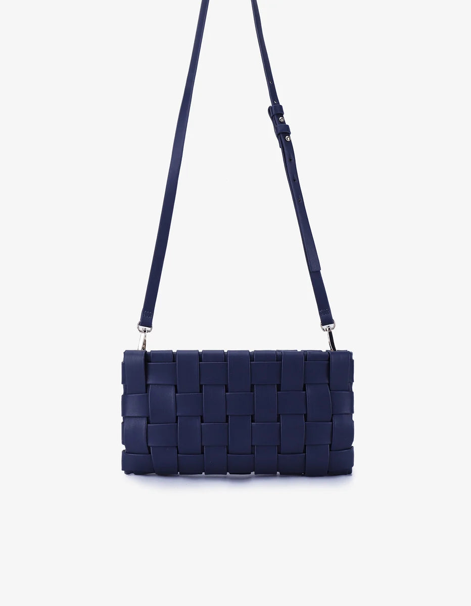 Lindy Woven Clutch Small Navy-Remi/Reid-Happy on Main