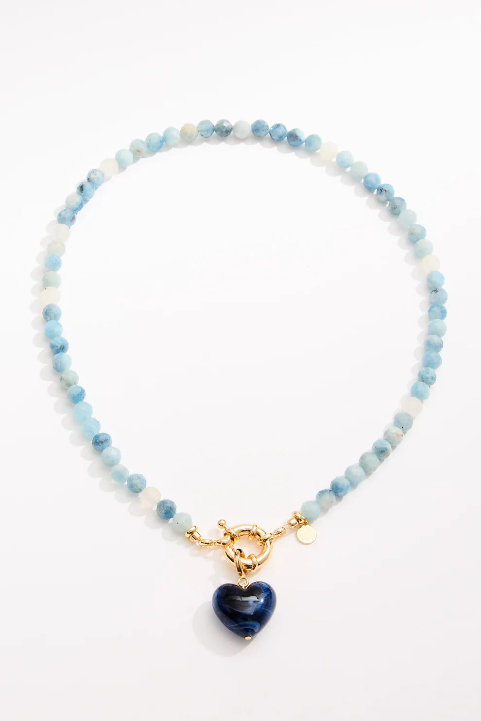 Anna Heart Necklace - Light Blue & Sapphire-Wear Loulu X Happy on Main-Happy on Main