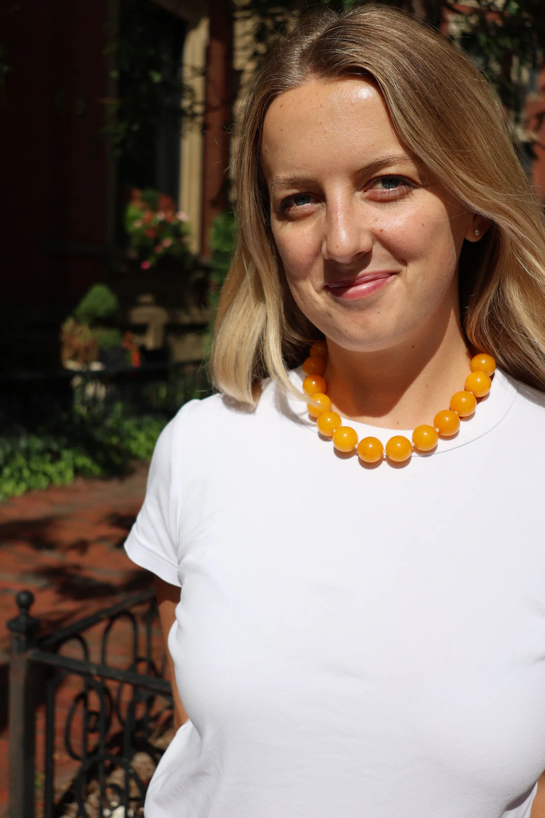 Luna Necklace - Tangerine-Wear Loulu X Happy on Main-Happy on Main