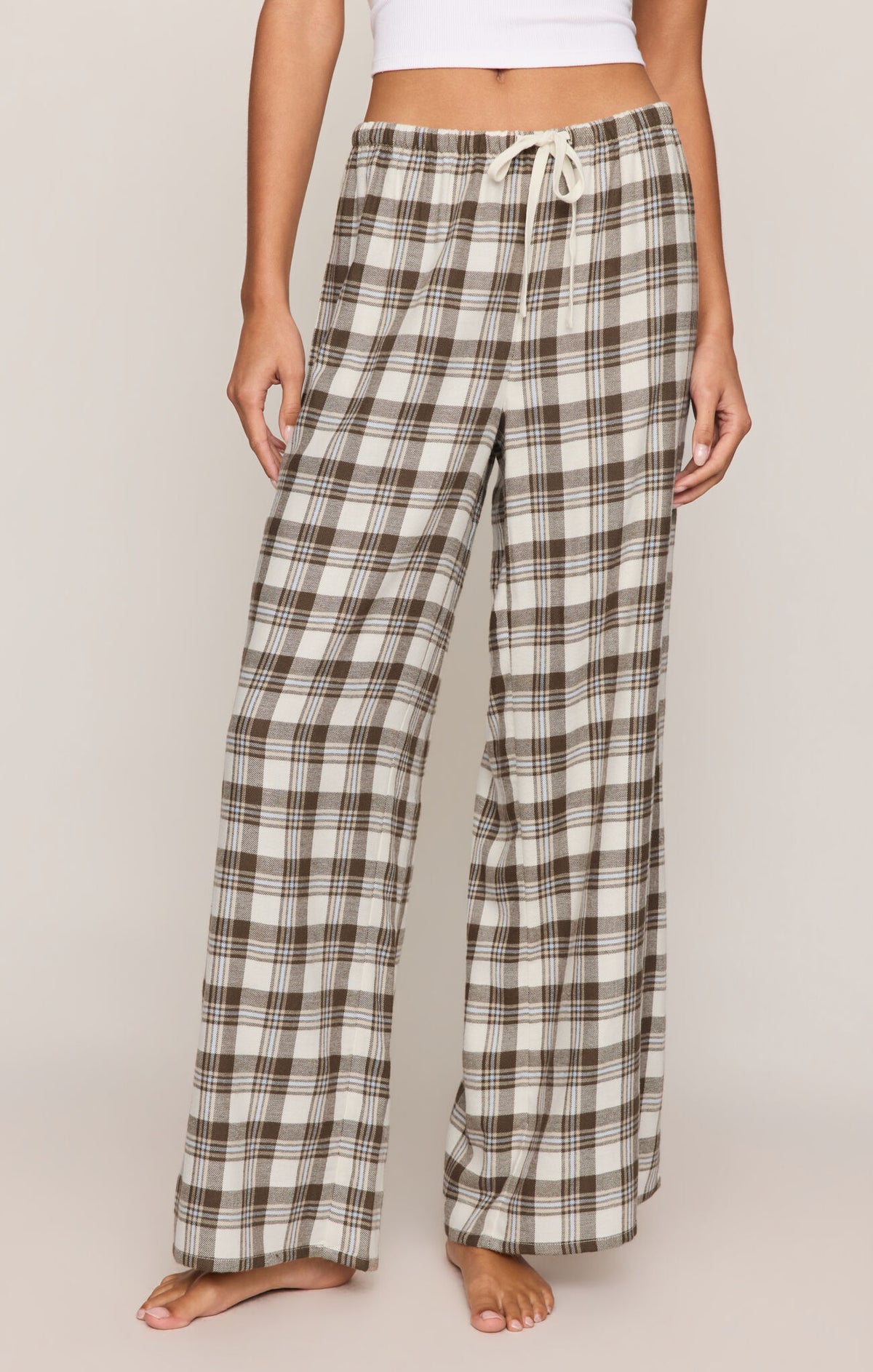 Better off Plaid Pant - Cocoa Bean-Z Supply-Happy on Main