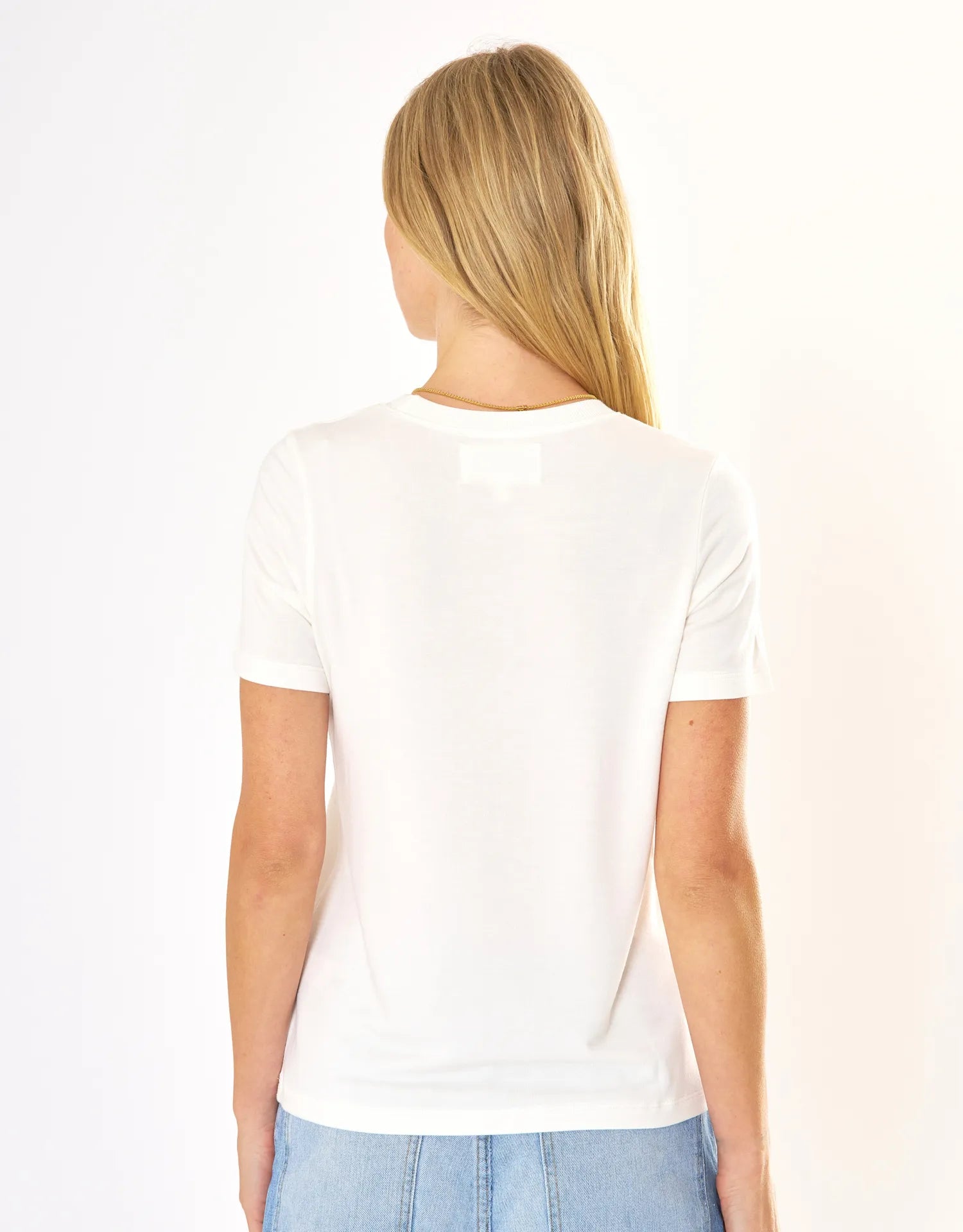 St. Tropez Crew Neck Tee - White-Maison Wheat-Happy on Main