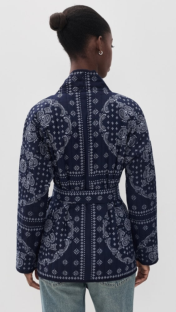 Quilted Bandana Jacket - Navy Bandana-Marea-Happy on Main