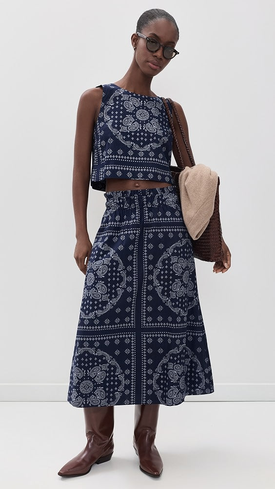 Josie Tank - Navy/Dusty Blue Bandana-Marea-Happy on Main