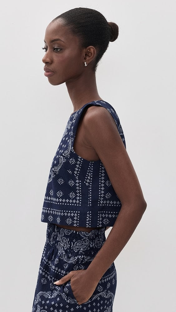 Josie Tank - Navy/Dusty Blue Bandana-Marea-Happy on Main