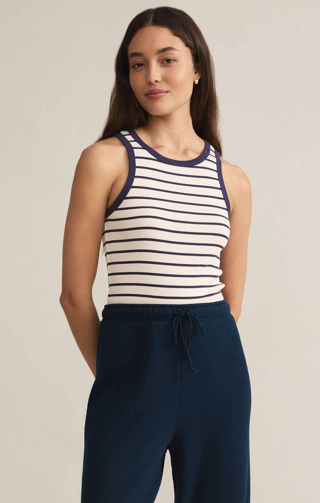 Hadley Striped Tank-Basic Tanks + Tees-Happy on Main