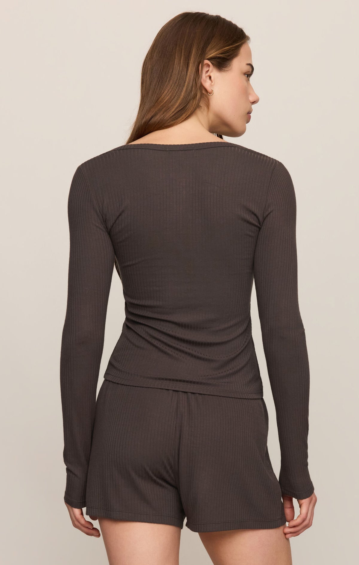 Just Right Rib LS Top - Cocoa Bean-Z Supply-Happy on Main