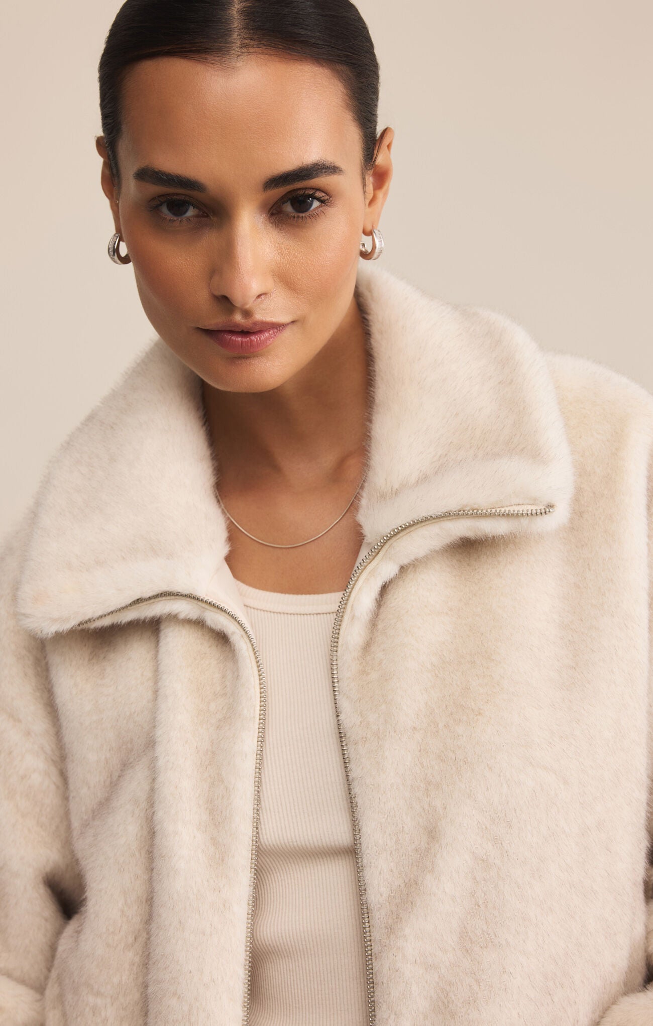 Amethyst Faux Fur Jacket-Outerwear-Happy on Main