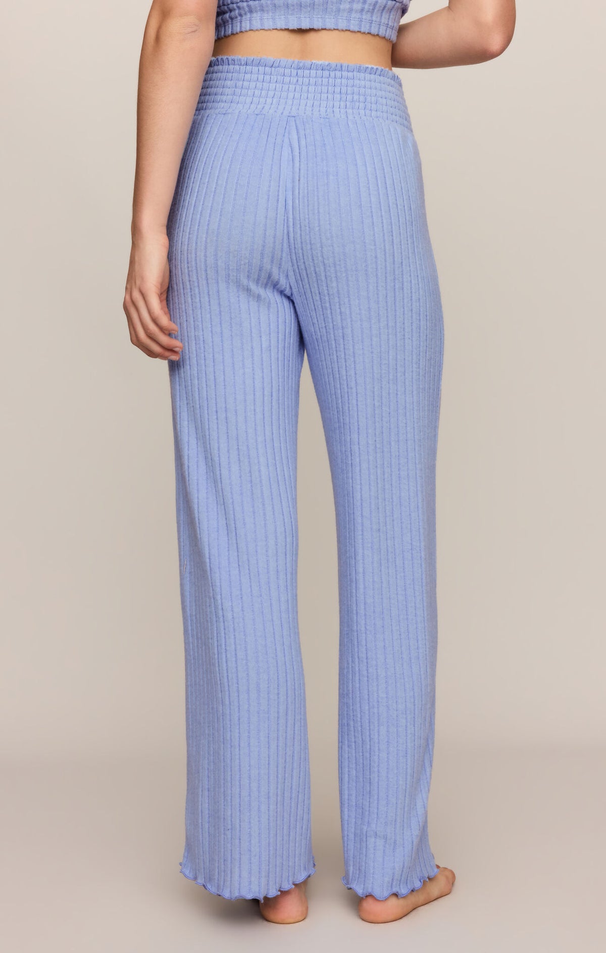 Dawn Smocked Rib Pant - Crystal Blue-Z Supply-Happy on Main