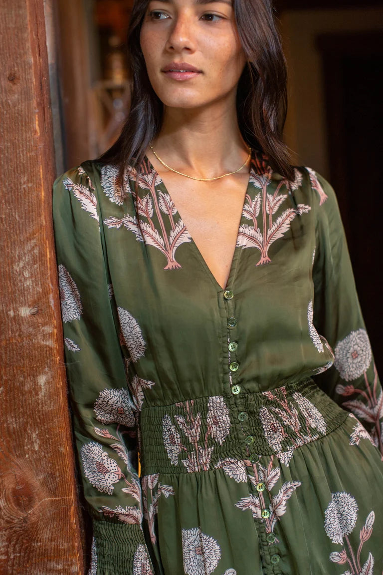 Francesca Dress - Olive Zinnia-Marea-Happy on Main