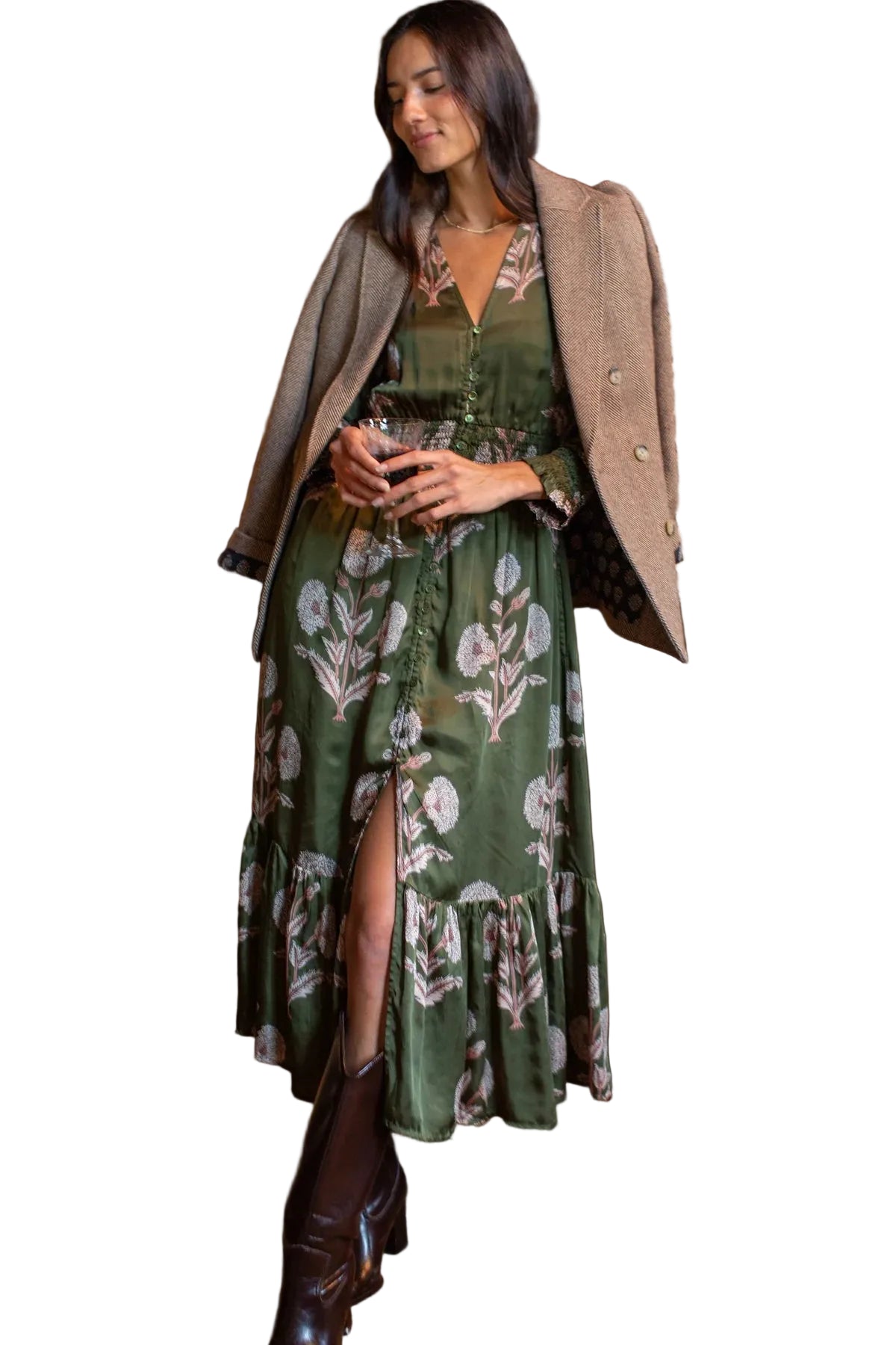 Francesca Dress - Olive Zinnia-Marea-Happy on Main