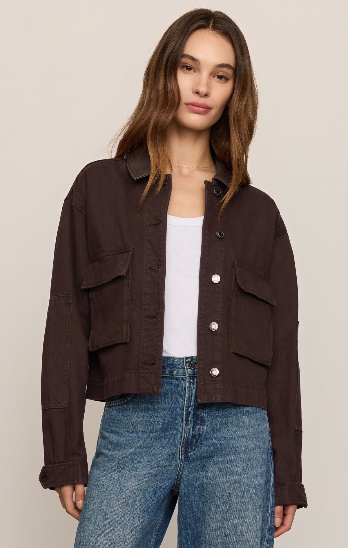 Rey Cropped Chore Jacket - Umber-Z Supply-Happy on Main