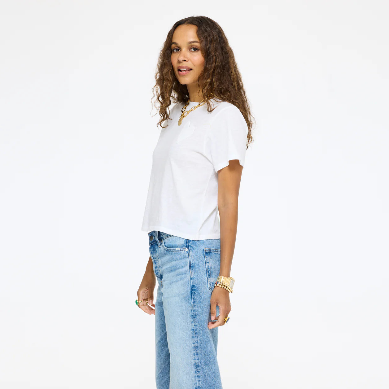 Slub Tee - White-Kerri Rosenthal-Happy on Main