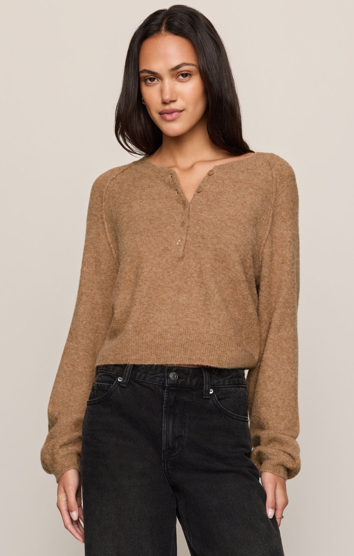 Westmont Henley Sweater - Golden Caramel-Z Supply-Happy on Main
