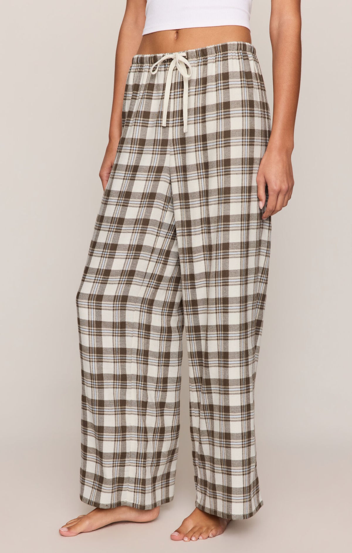 Better off Plaid Pant - Cocoa Bean-Z Supply-Happy on Main
