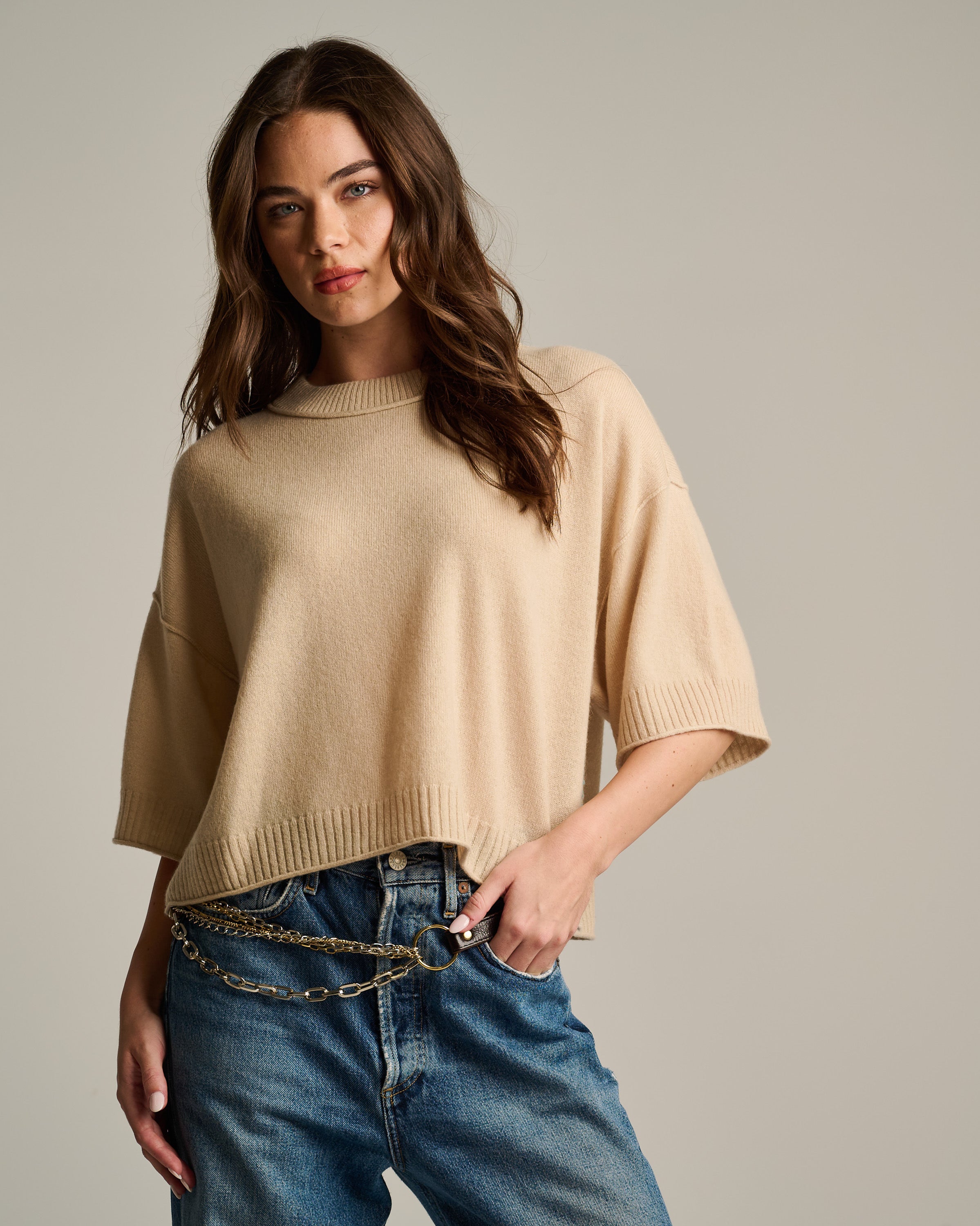 Crew Mate Sweater - Latte-Lisa Todd-Happy on Main
