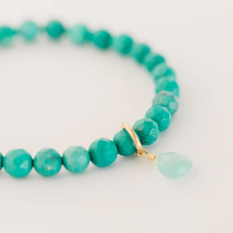 Royal Gemstone Beaded Bracelet - Green Turquoise-Elli Parr-Happy on Main
