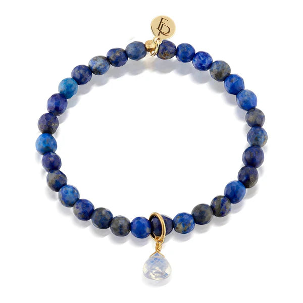 Royal Gemstone Beaded Bracelet - Lapis Lazuli-Elli Parr-Happy on Main