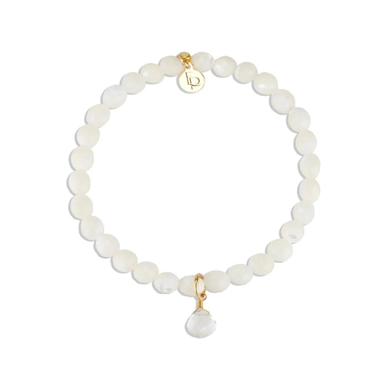 Royal Gemstone Beaded Bracelet - Mother of Pearl-Elli Parr-Happy on Main