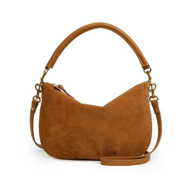 Petit Moyen Messenger - Suede with Whipstitch - Caramel-Clare V.-Happy on Main
