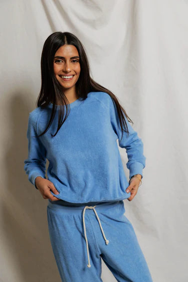 Saylor Loop Terry Sweatshirt - Pacific Blue-perfectwhitetee-Happy on Main