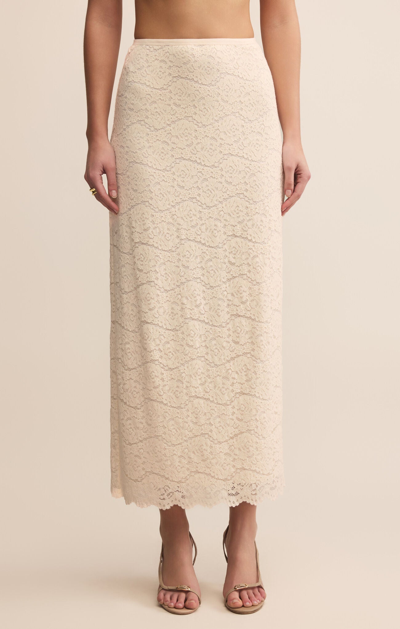 Via Lace Midi Skirt-Skirts-Happy on Main