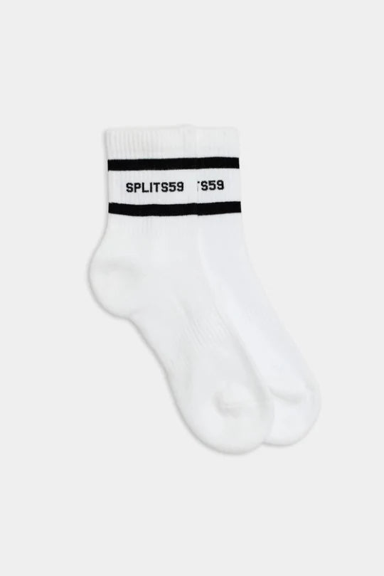 Logo Stripe Quarter Sock - Black/White