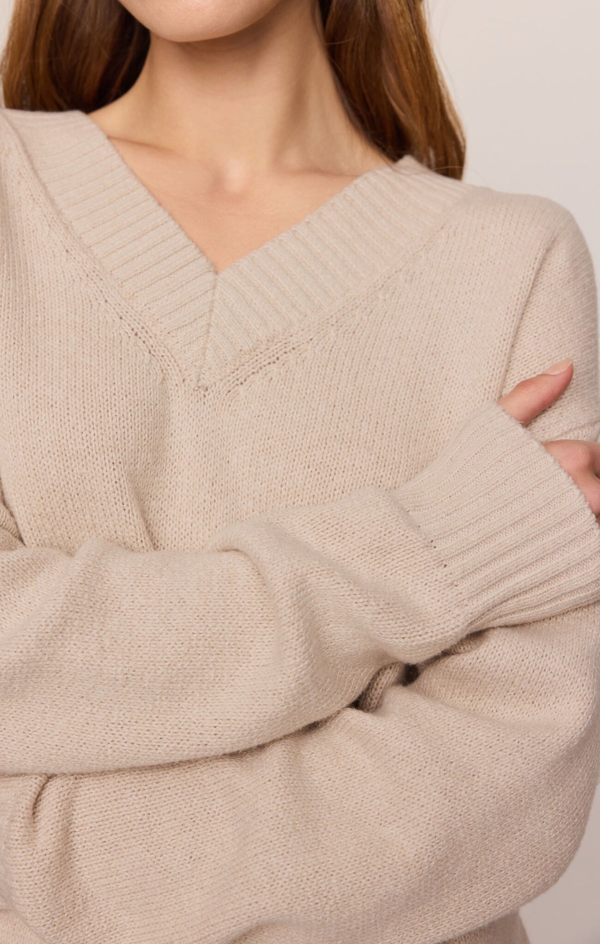 Cloud Spun V-Neck Sweater - Frosted Pearl-Z Supply-Happy on Main
