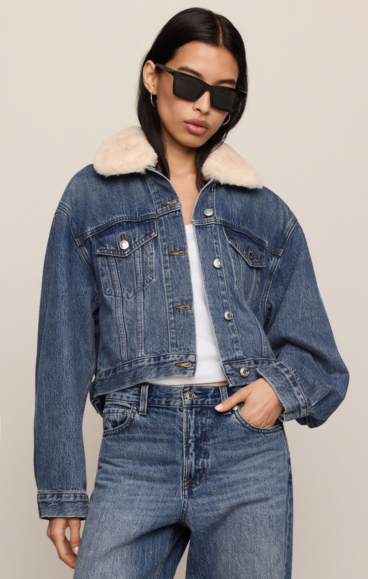 The Daily Denim Fur Jacket - Hush-Z Supply-Happy on Main