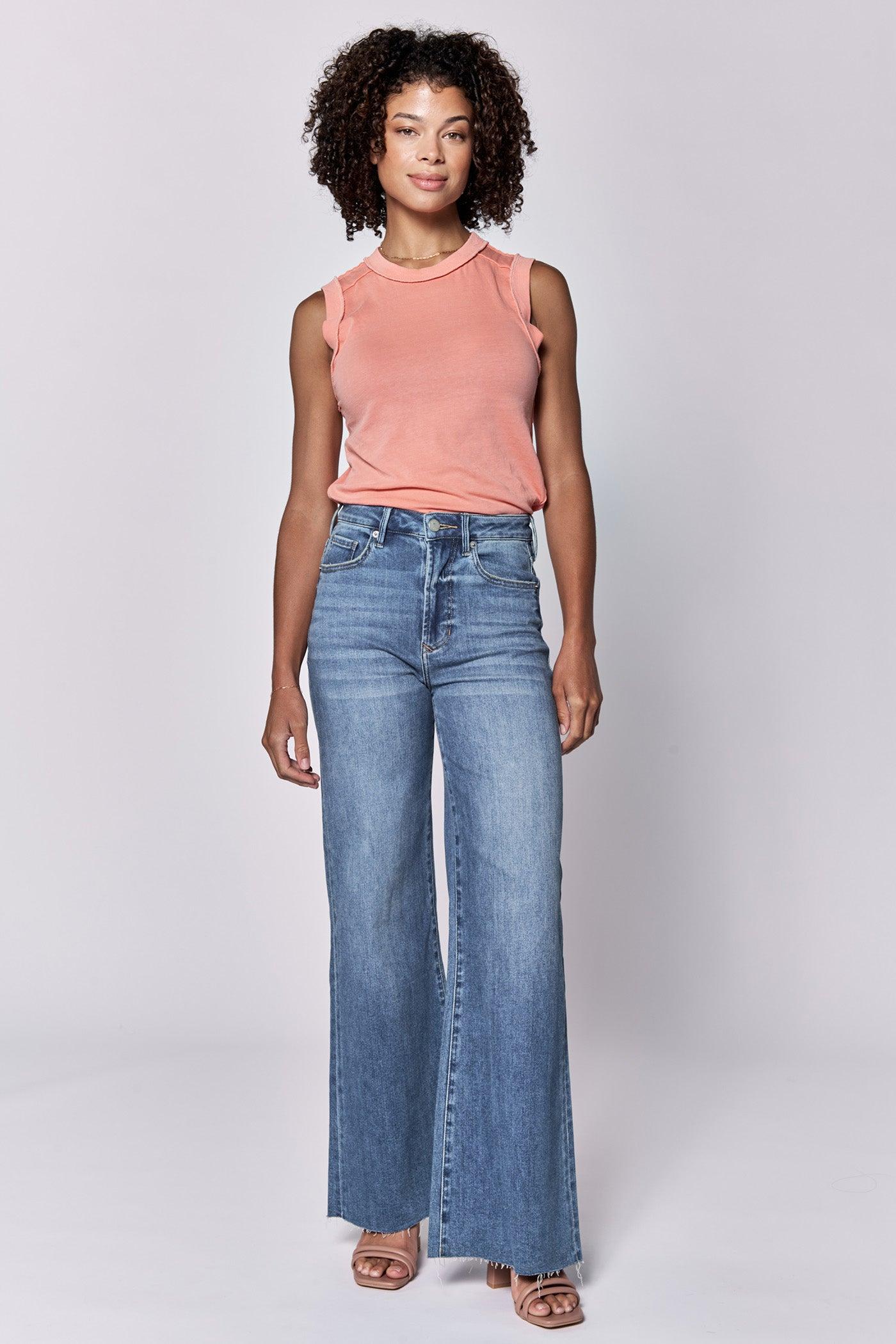 Fiona High Rise Full Cut Off Hem-Novelty Jeans-Happy on Main