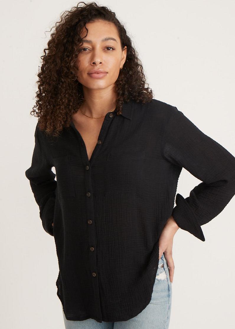 Jane Relaxed Double Cloth Shirt-Casual Tops-Happy on Main
