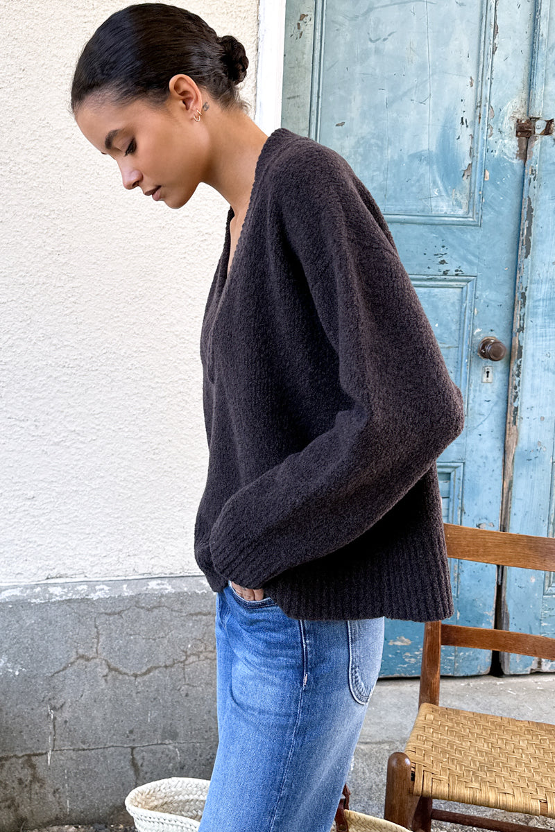 Boxy V Neck Sweater-Core Sweaters-Happy on Main