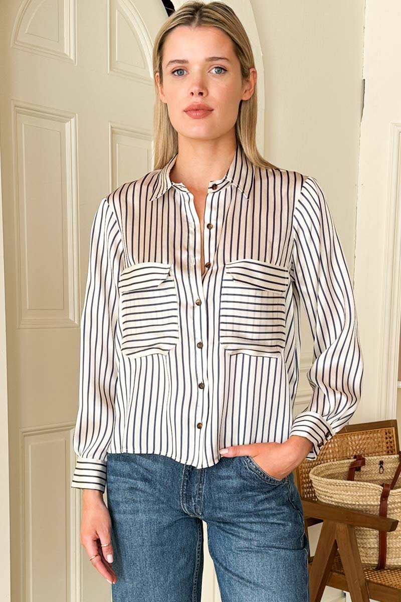 Longsleeve Utility Shirt-Casual Tops-Happy on Main