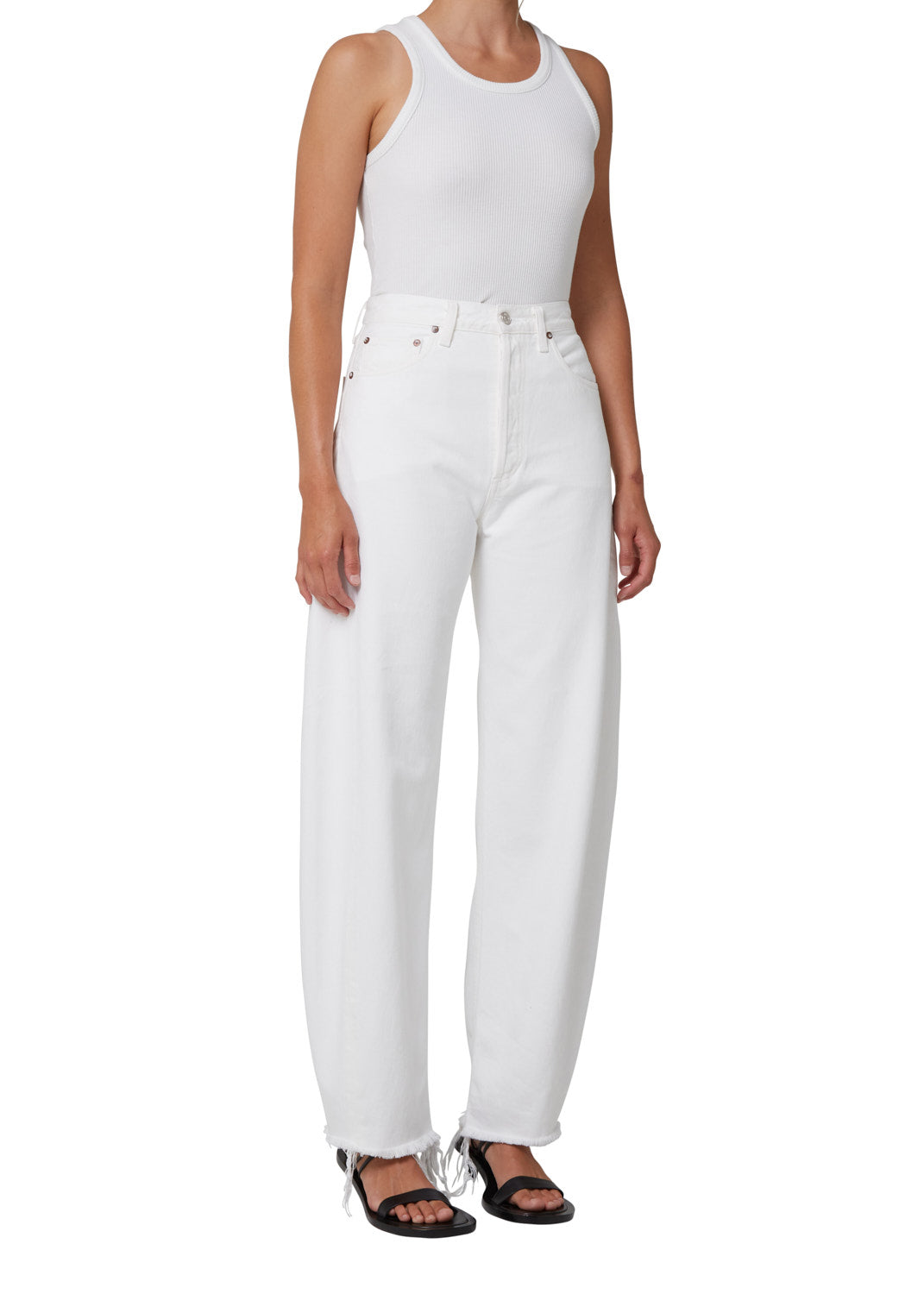 Luna Pieced Jean-White Jeans-Happy on Main