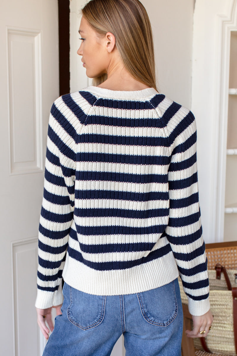 Low V Neck Cardigan-Core Sweaters-Happy on Main