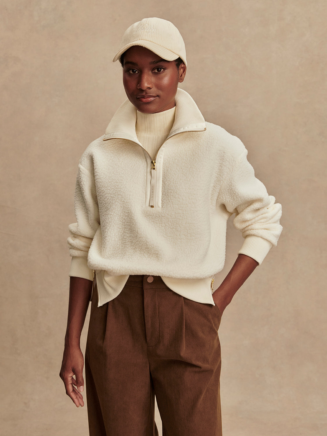Roselle Half Zip Fleece-Core Sweaters-Happy on Main