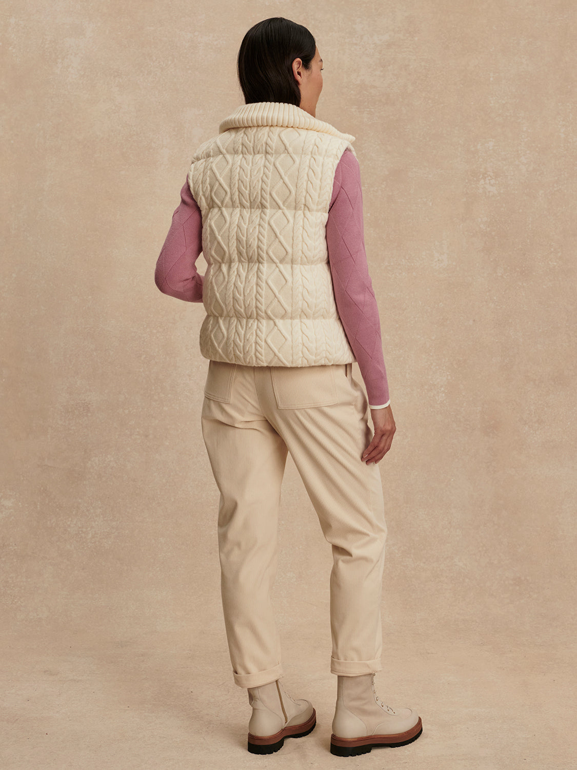 Irina Cable Knit Gilet-Outerwear-Happy on Main