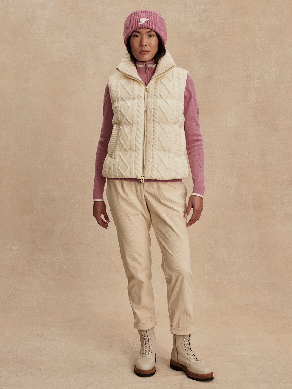 Irina Cable Knit Gilet-Outerwear-Happy on Main