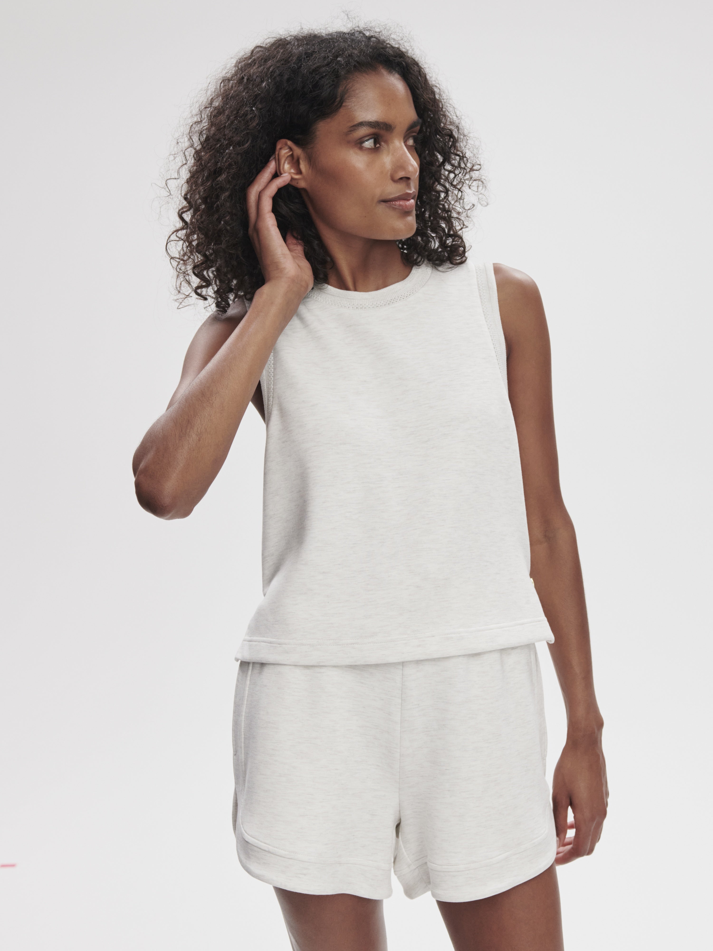 Shea Crop Tank - Ivory Marl-Varley-Happy on Main