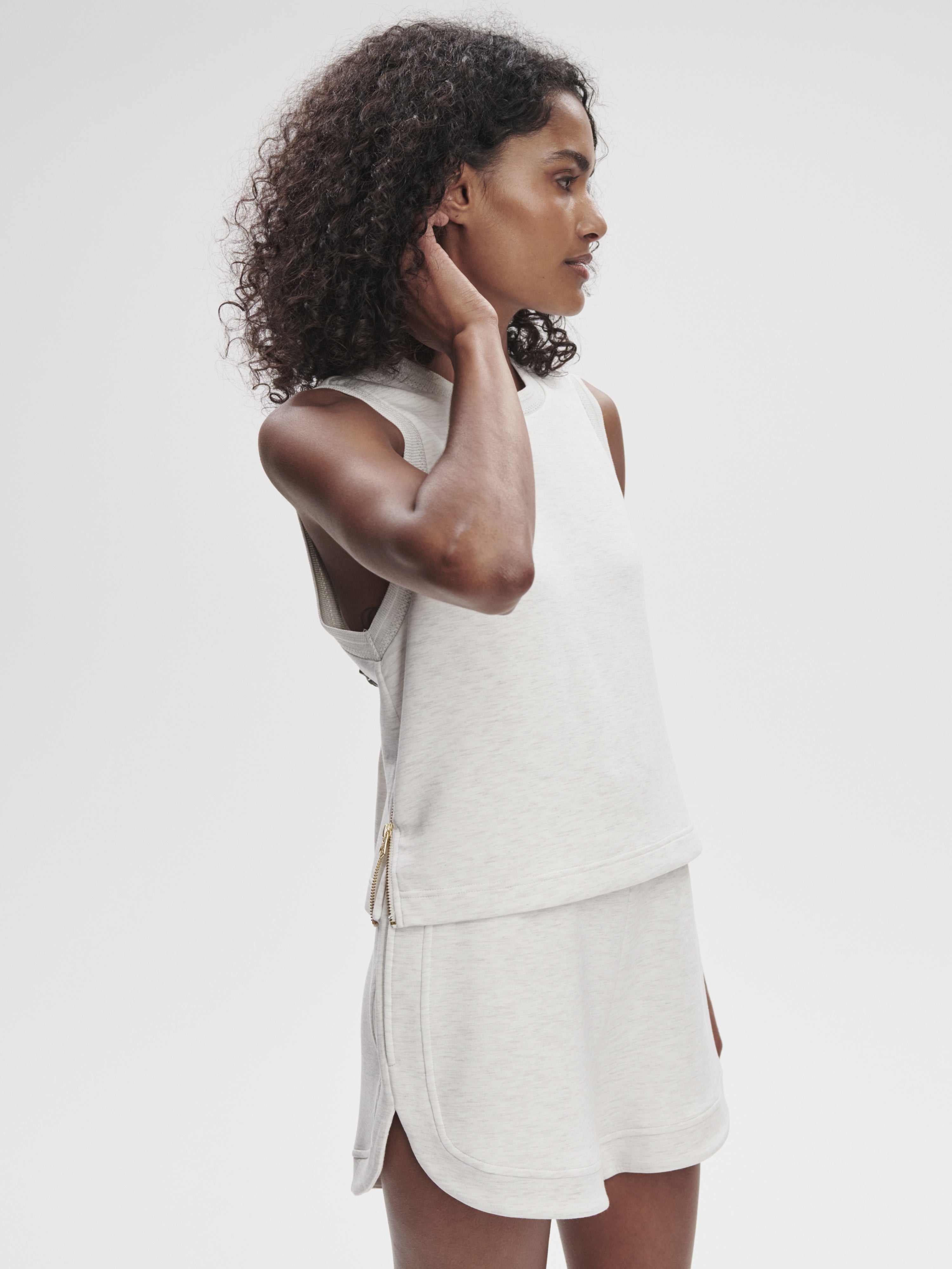 Shea Crop Tank - Ivory Marl-Varley-Happy on Main