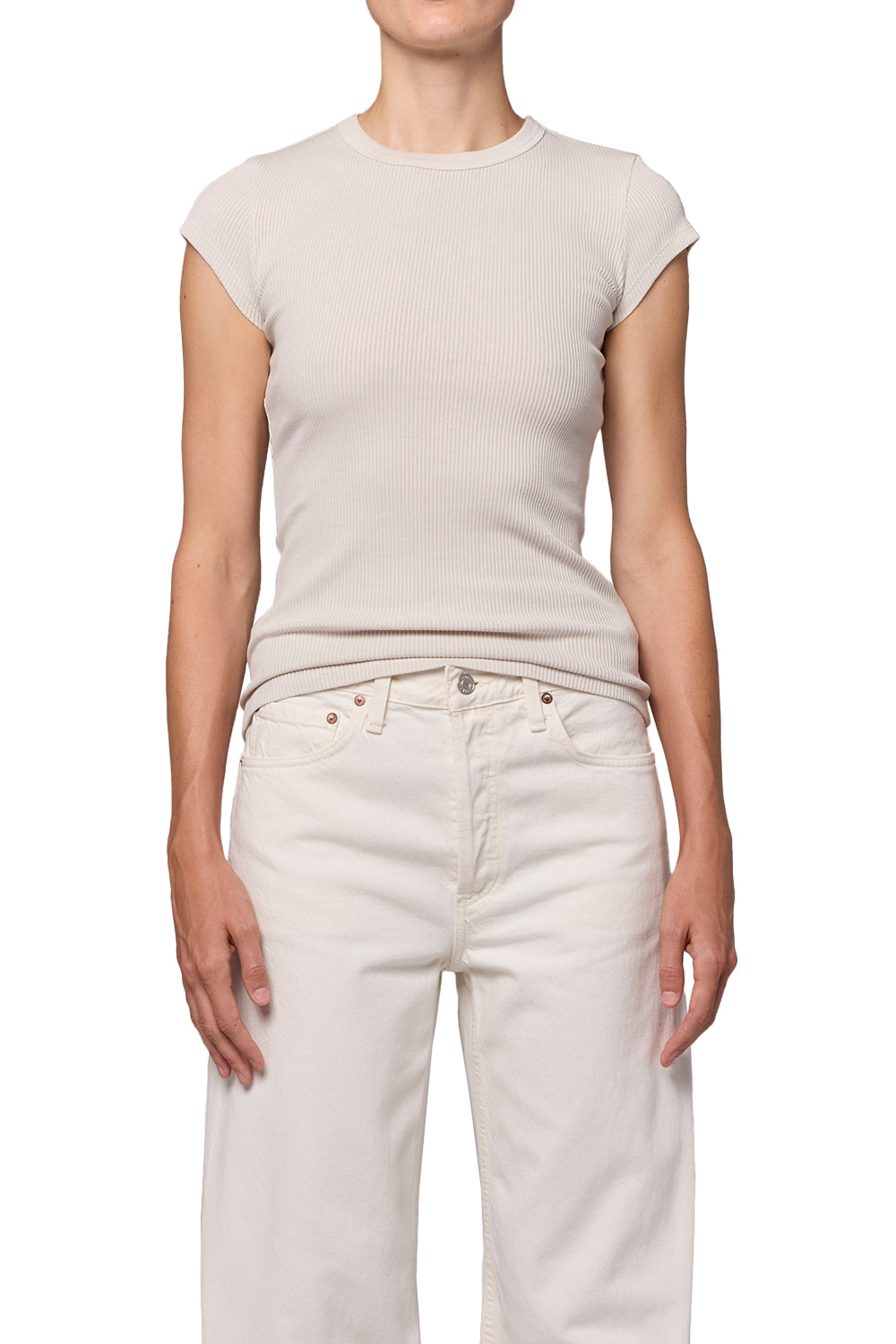 Edison Tee - Bone-AGOLDE-Happy on Main