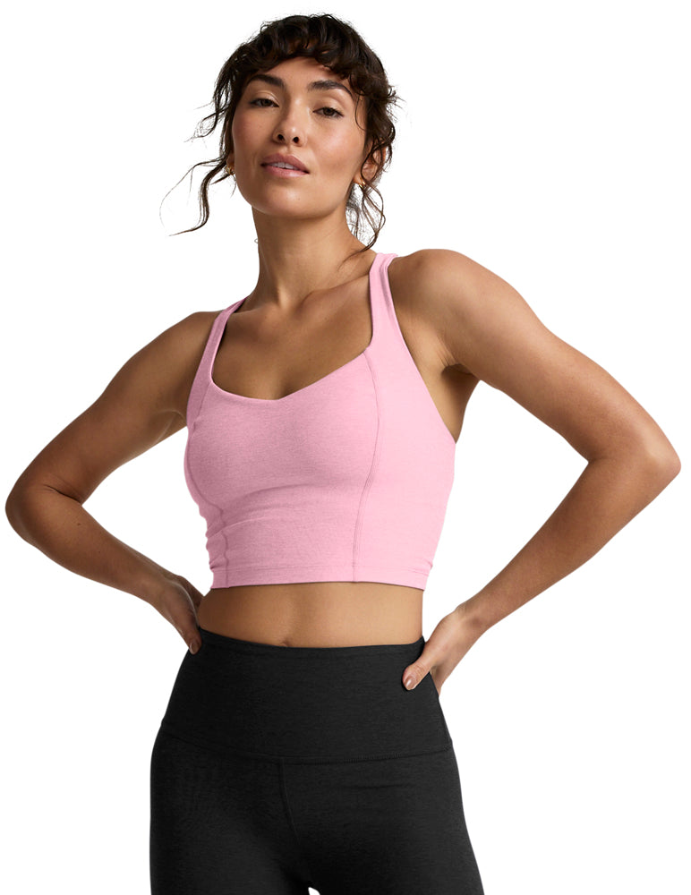 Spacedye Intensity Racerack Cropped Tank - Frosty Pink Heather-Beyond Yoga-Happy on Main
