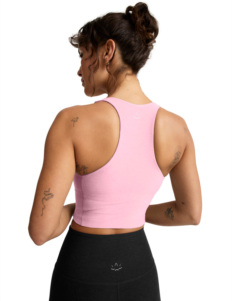 Spacedye Intensity Racerack Cropped Tank - Frosty Pink Heather-Beyond Yoga-Happy on Main