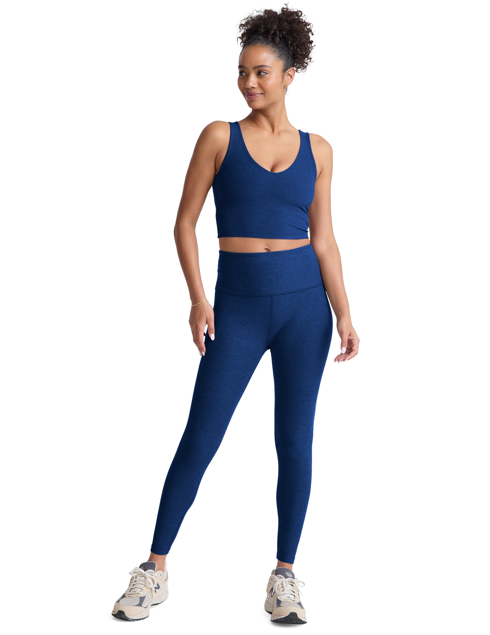 Spacedye Good Day Cropped Tank - Marine Blue Heather-Beyond Yoga-Happy on Main