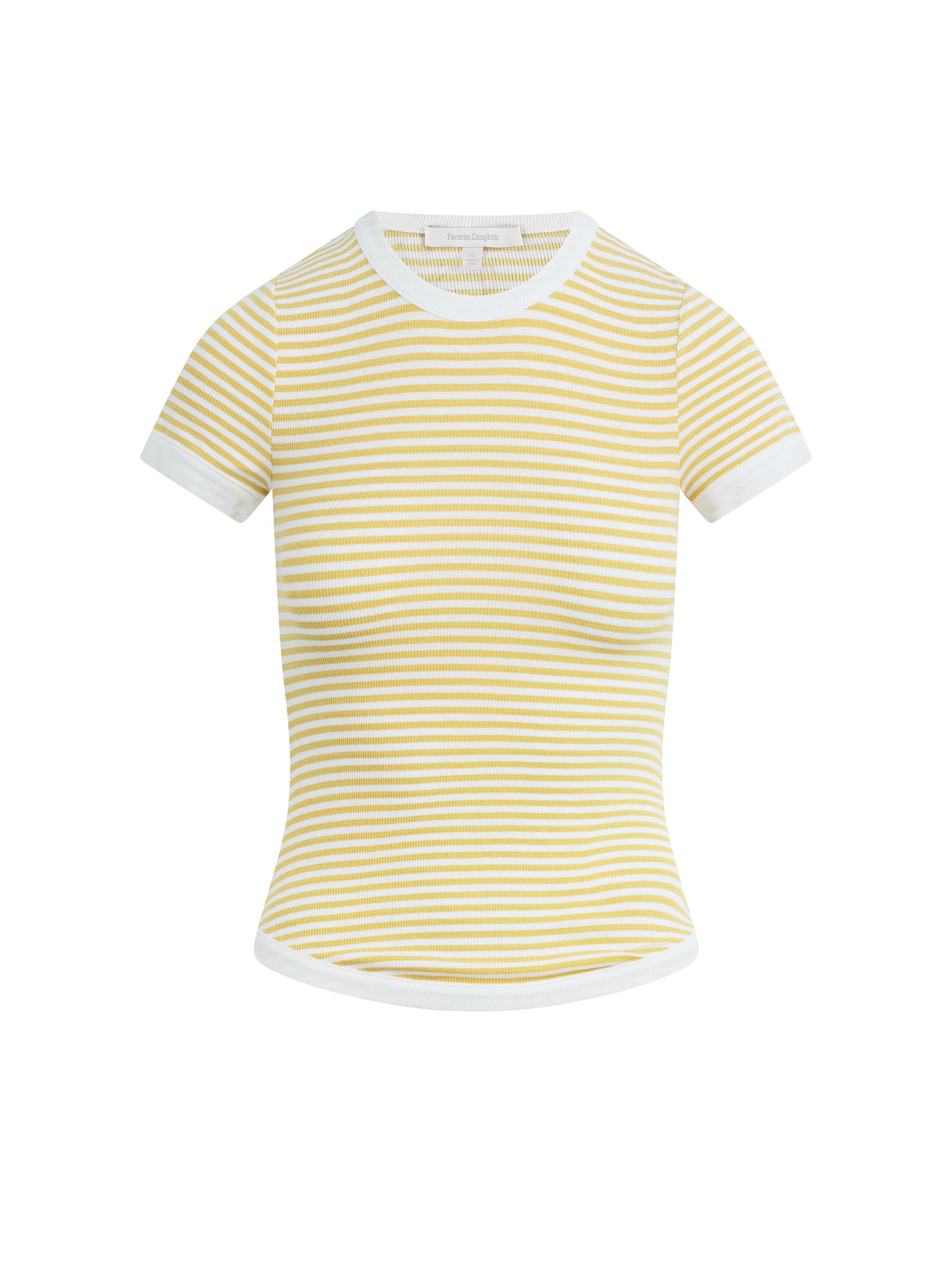 The Foundation Tee - Golden White Strip-Favorite Daughter-Happy on Main
