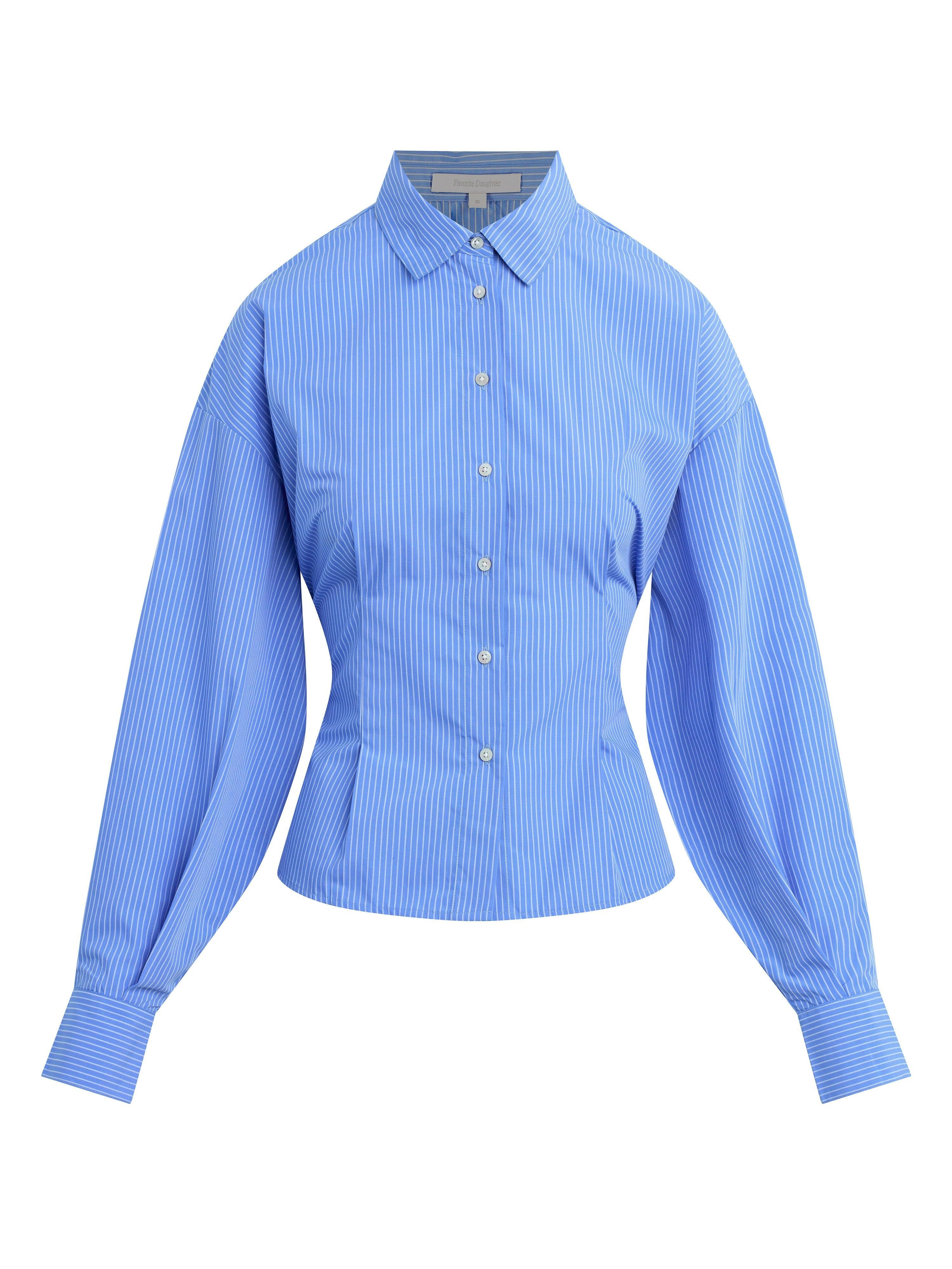 The Back Story Shirt - Blue/White Stripe-Favorite Daughter-Happy on Main